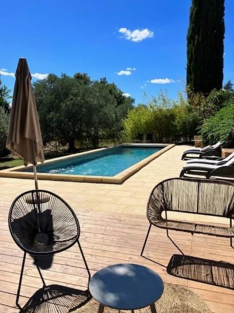 Le Mas Du Cypres, 12 Pers Et Piscine Aigaliers Luaran gambar